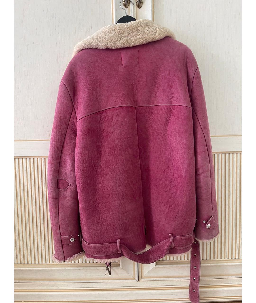 ACNE STUDIOS Бордовая кожаная дубленка, фото 8