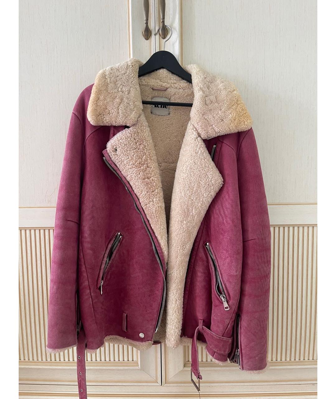 ACNE STUDIOS Бордовая кожаная дубленка, фото 9