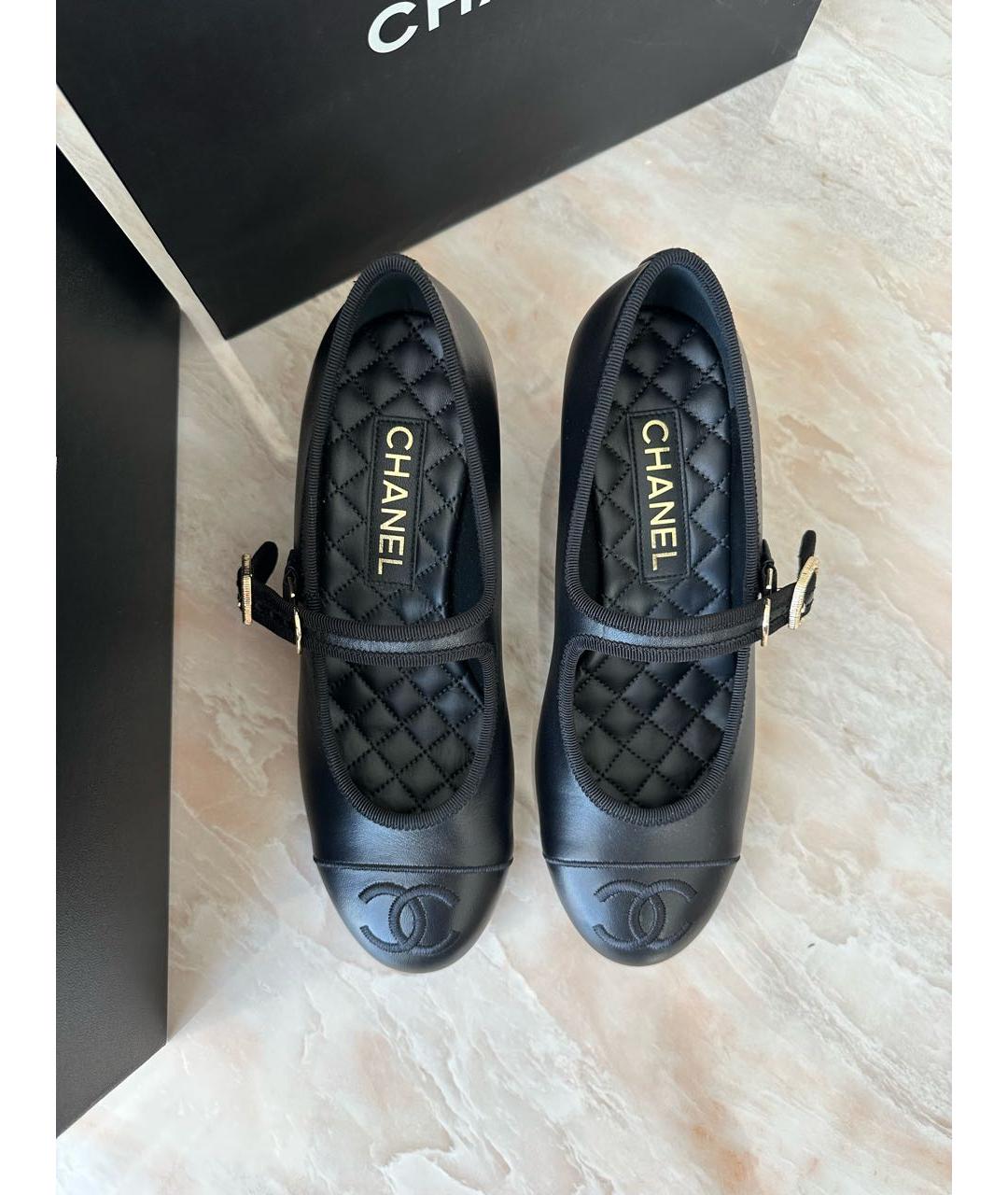 CHANEL Черные кожаные туфли, фото 3