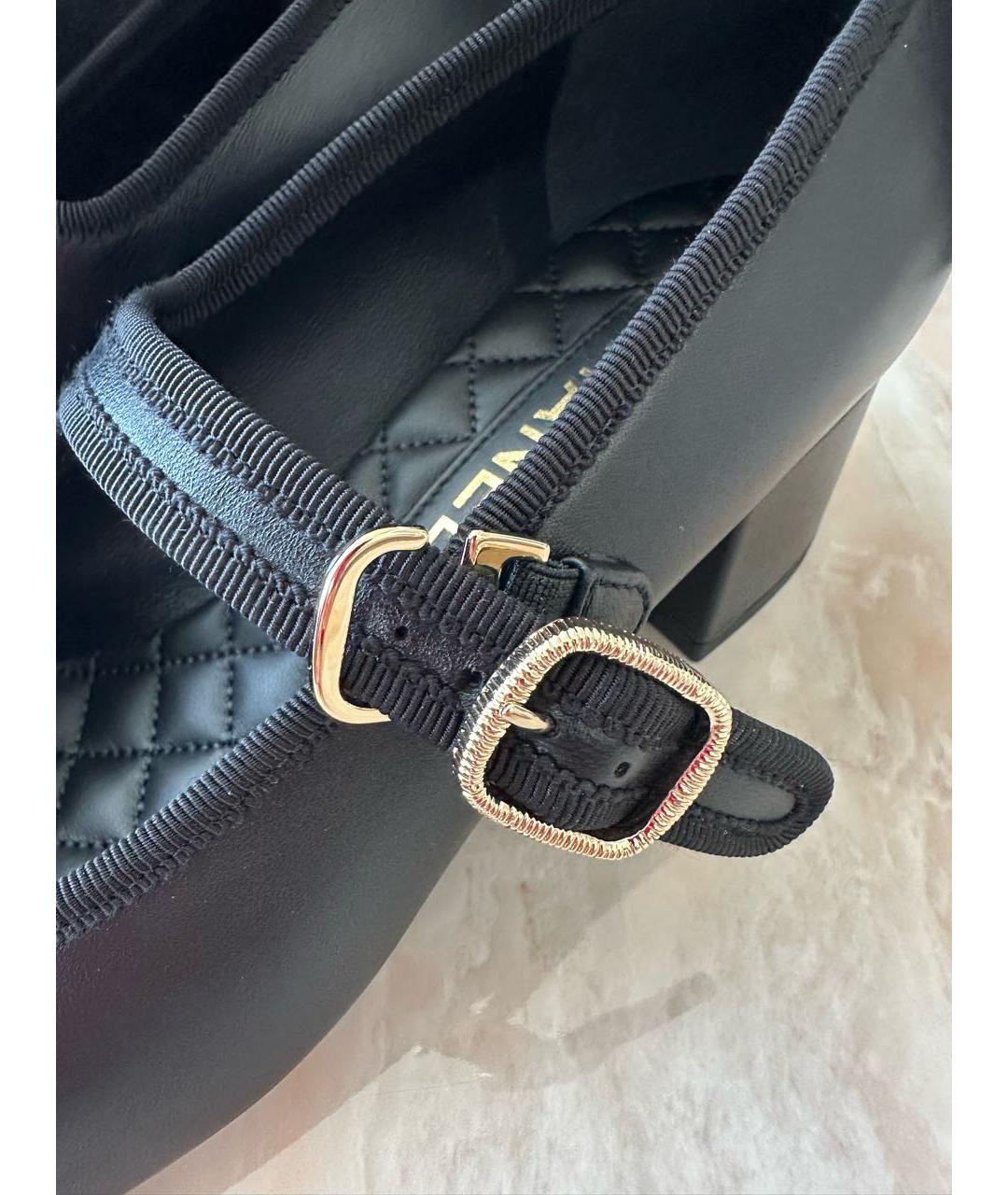 CHANEL Черные кожаные туфли, фото 5