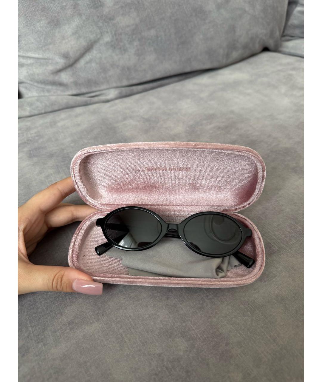 MIU MIU Черные пластиковые солнцезащитные очки, фото 7