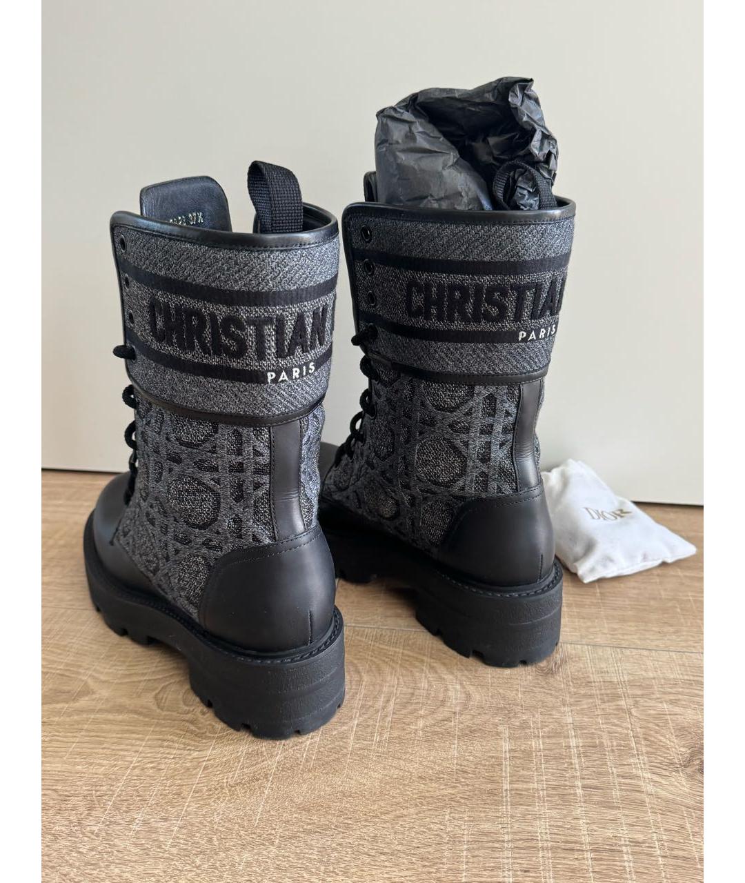 CHRISTIAN DIOR Серые кожаные ботинки, фото 2