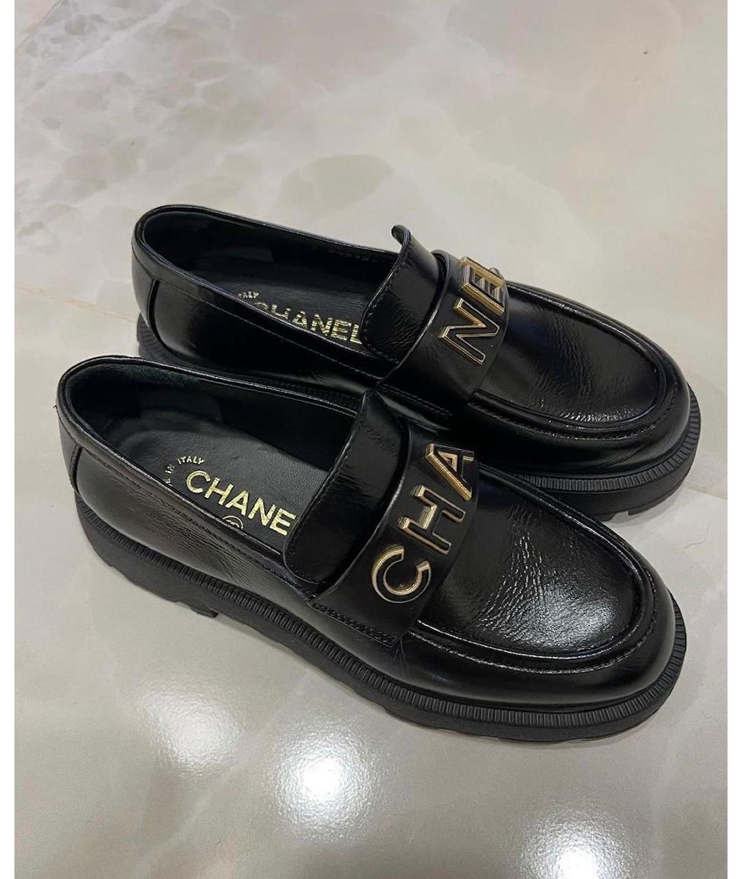 CHANEL Черные кожаные лоферы, фото 2