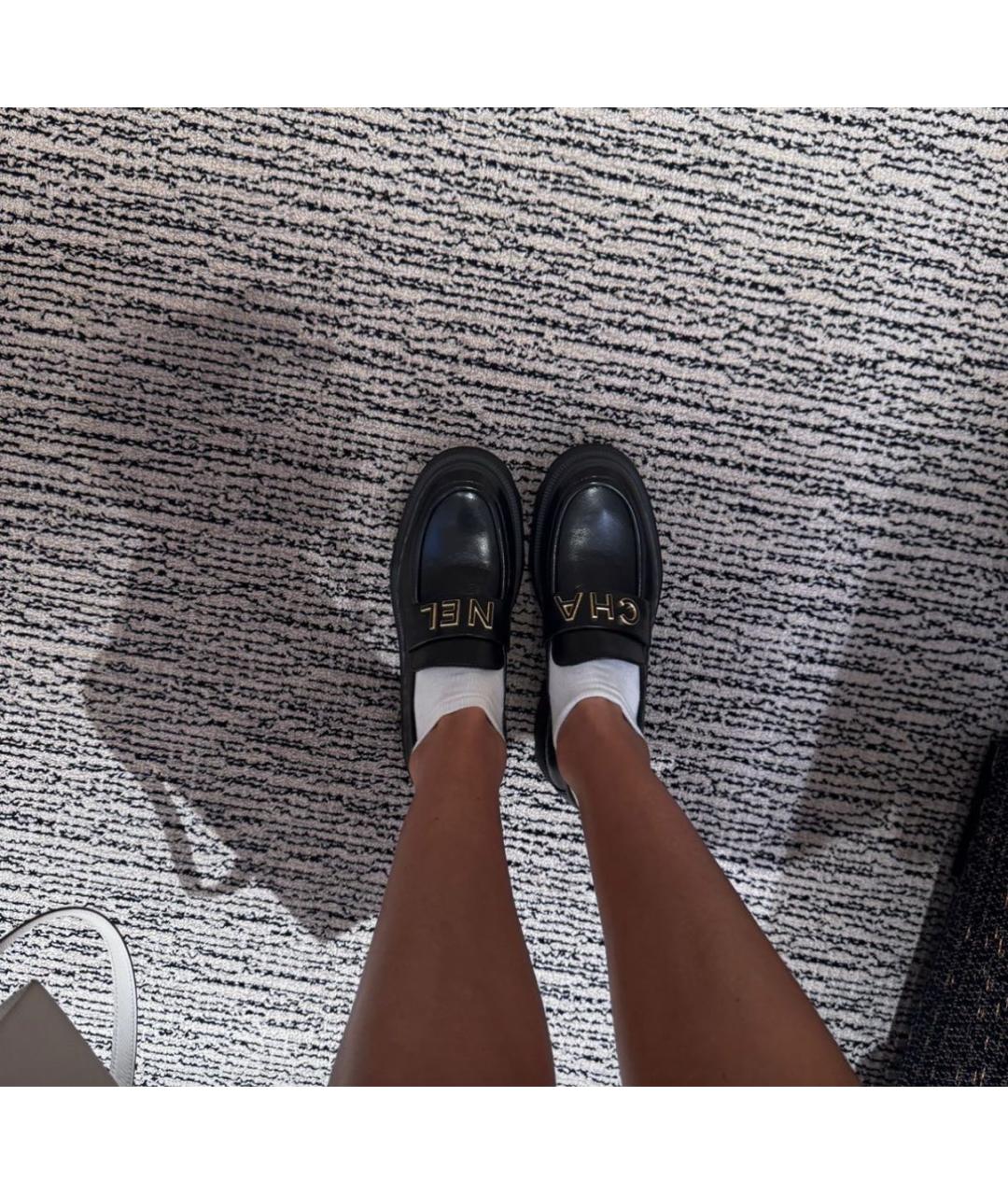 CHANEL Черные кожаные лоферы, фото 8