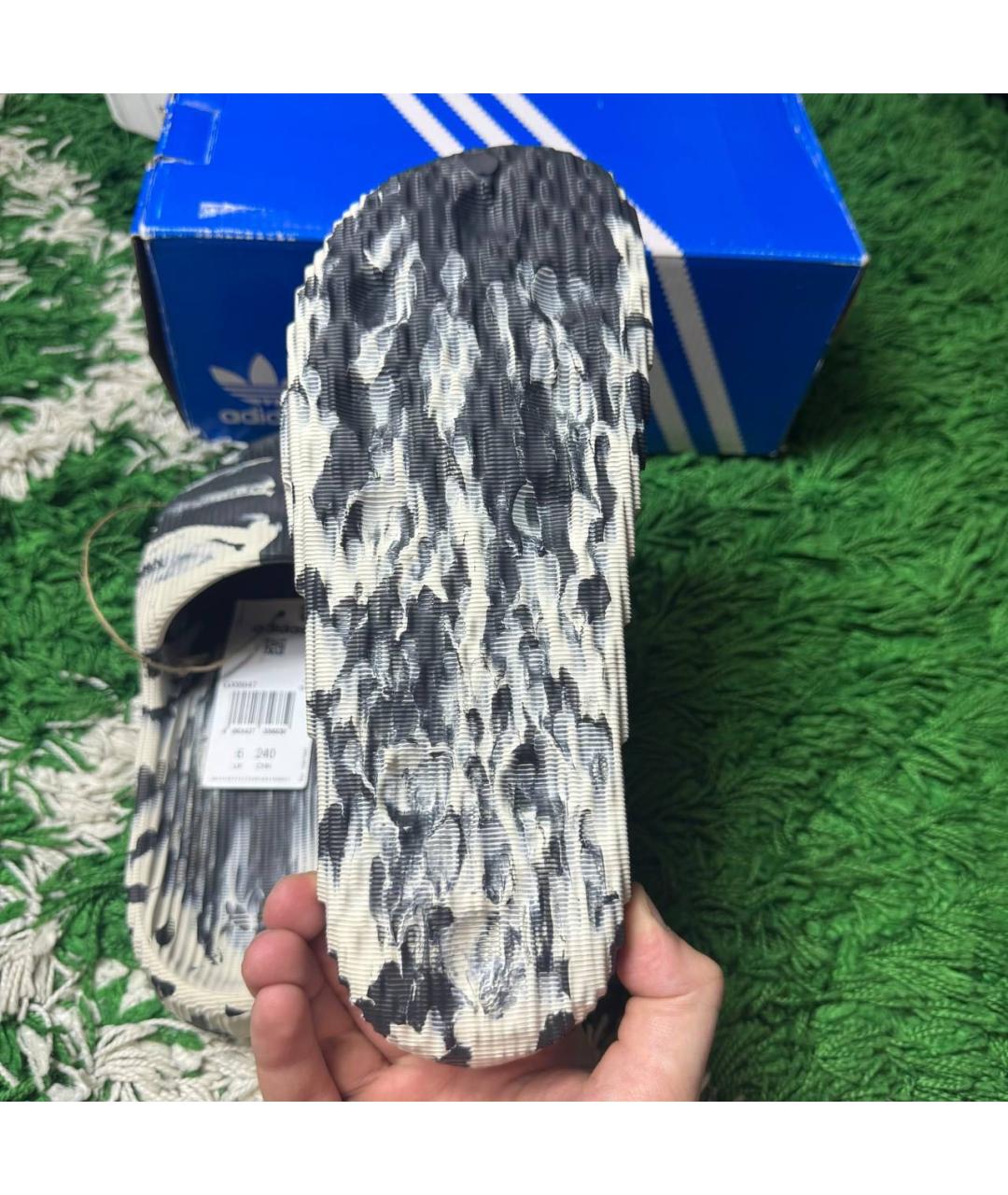 ADIDAS Антрацитовые шлепанцы, фото 7