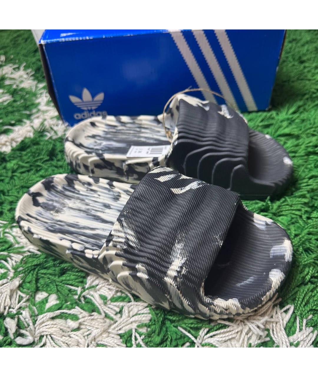ADIDAS Антрацитовые шлепанцы, фото 5