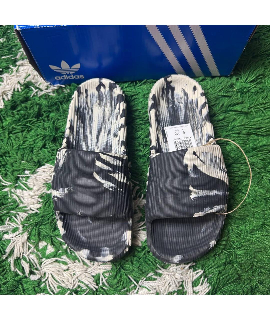 ADIDAS Антрацитовые шлепанцы, фото 3