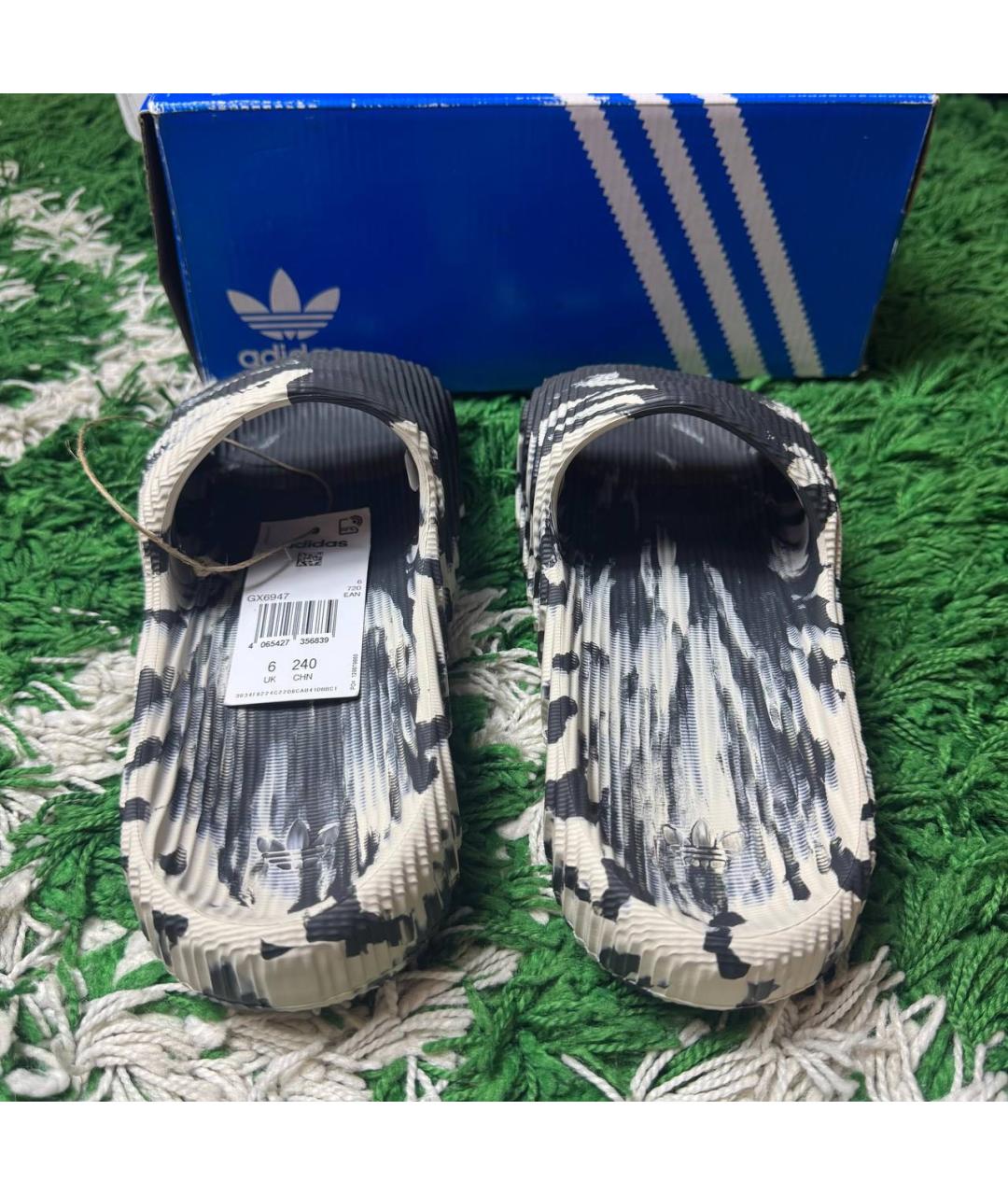 ADIDAS Антрацитовые шлепанцы, фото 4