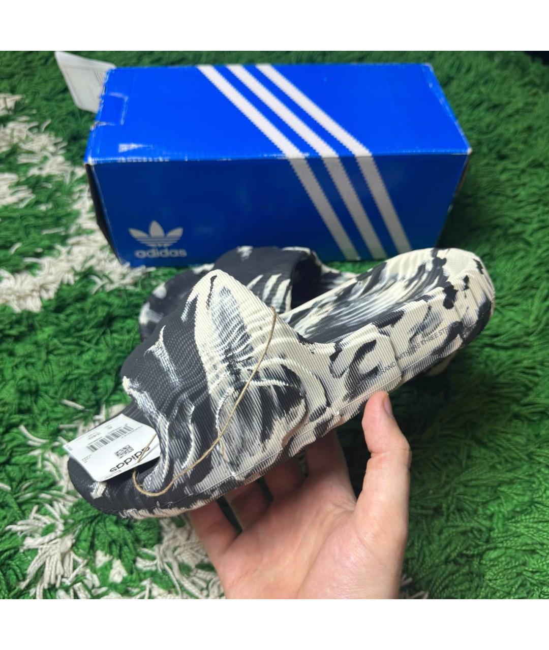 ADIDAS Антрацитовые шлепанцы, фото 6