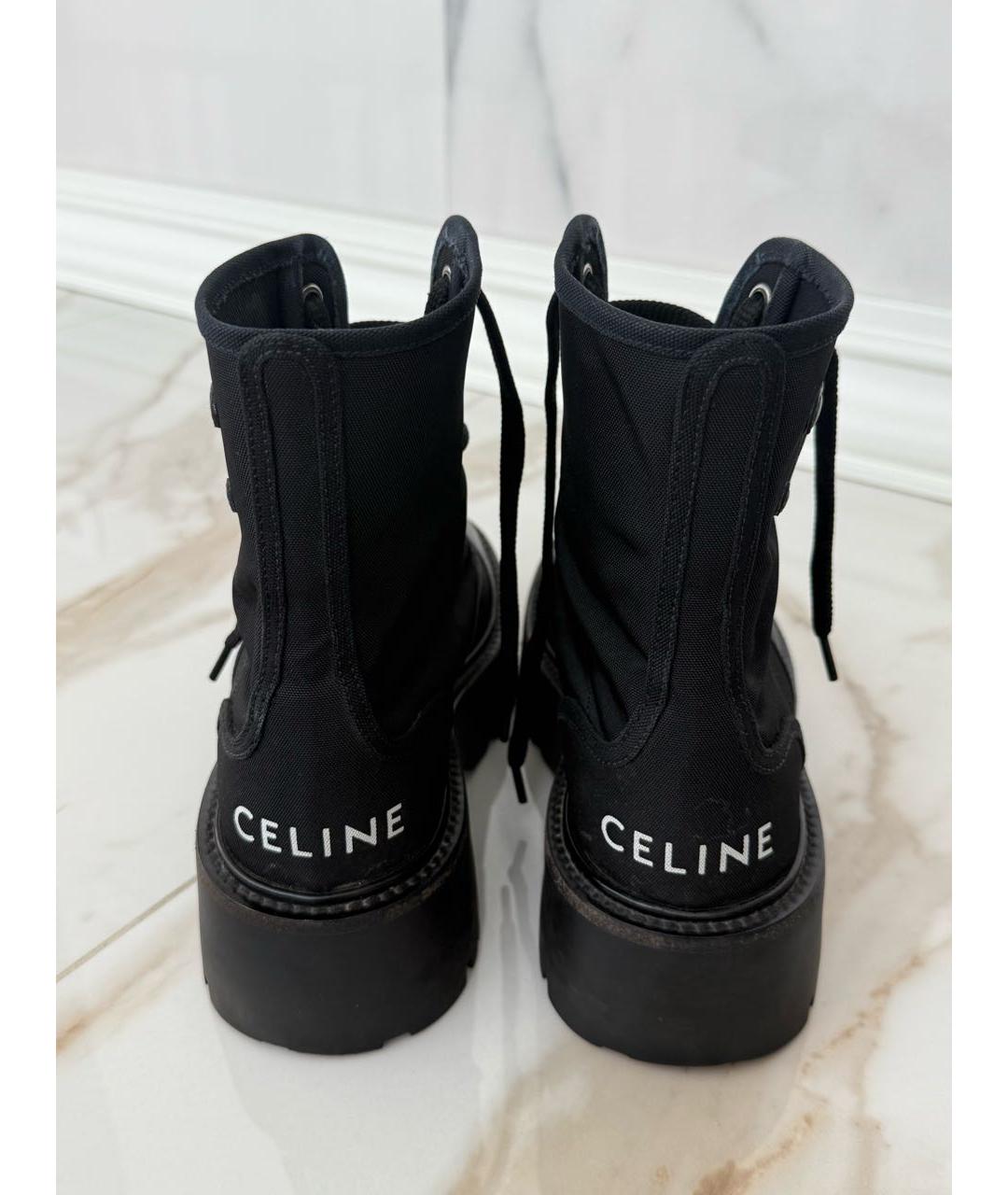 CELINE Черные текстильные ботинки, фото 4