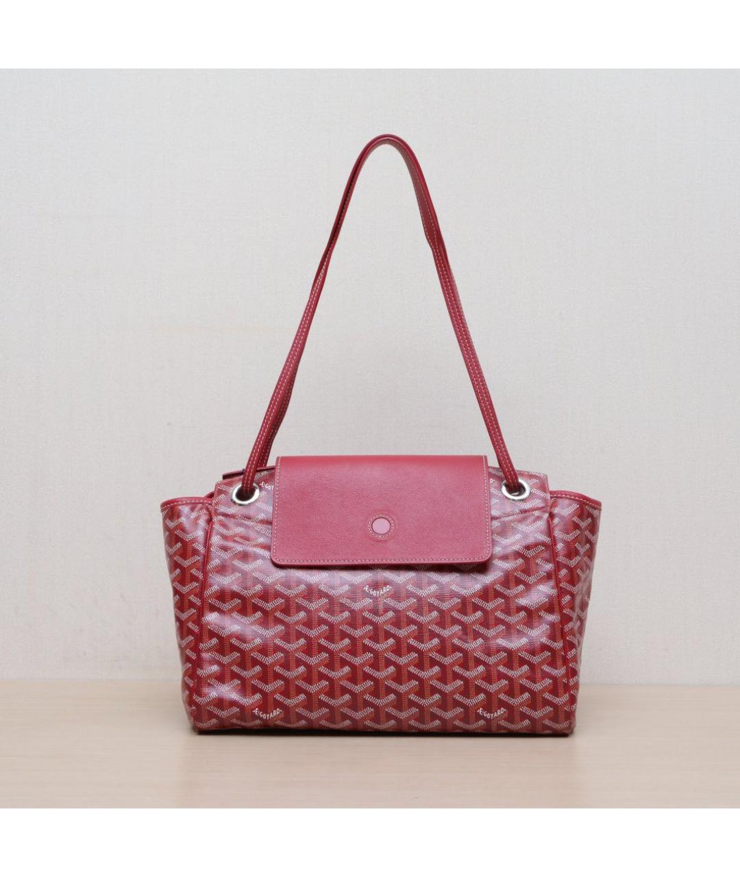 GOYARD Красная кожаная сумка через плечо, фото 3