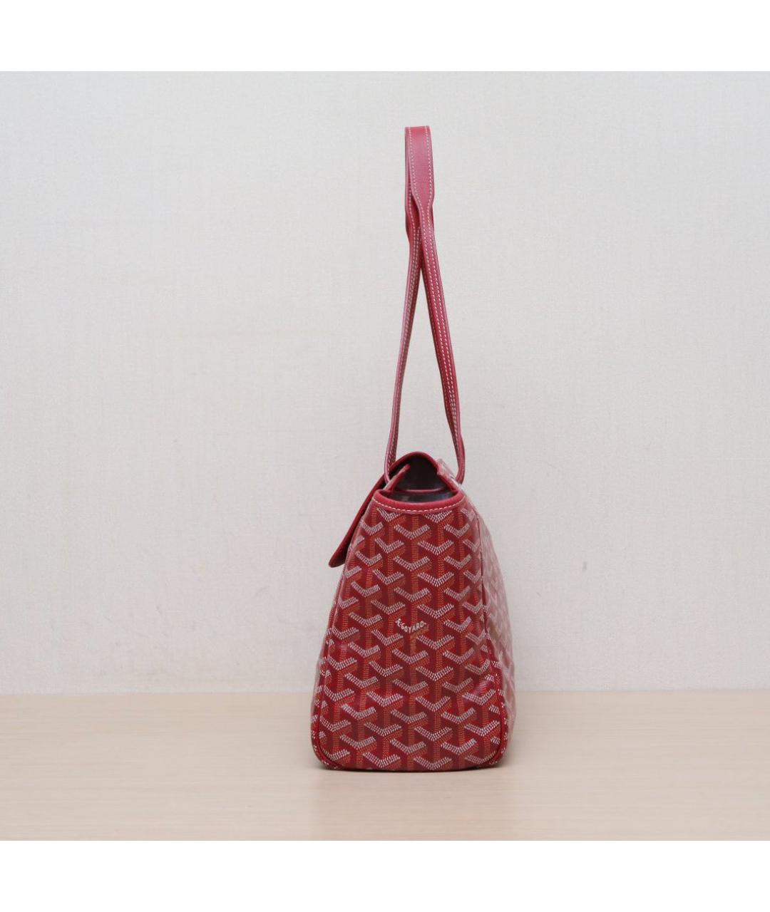 GOYARD Красная кожаная сумка через плечо, фото 5