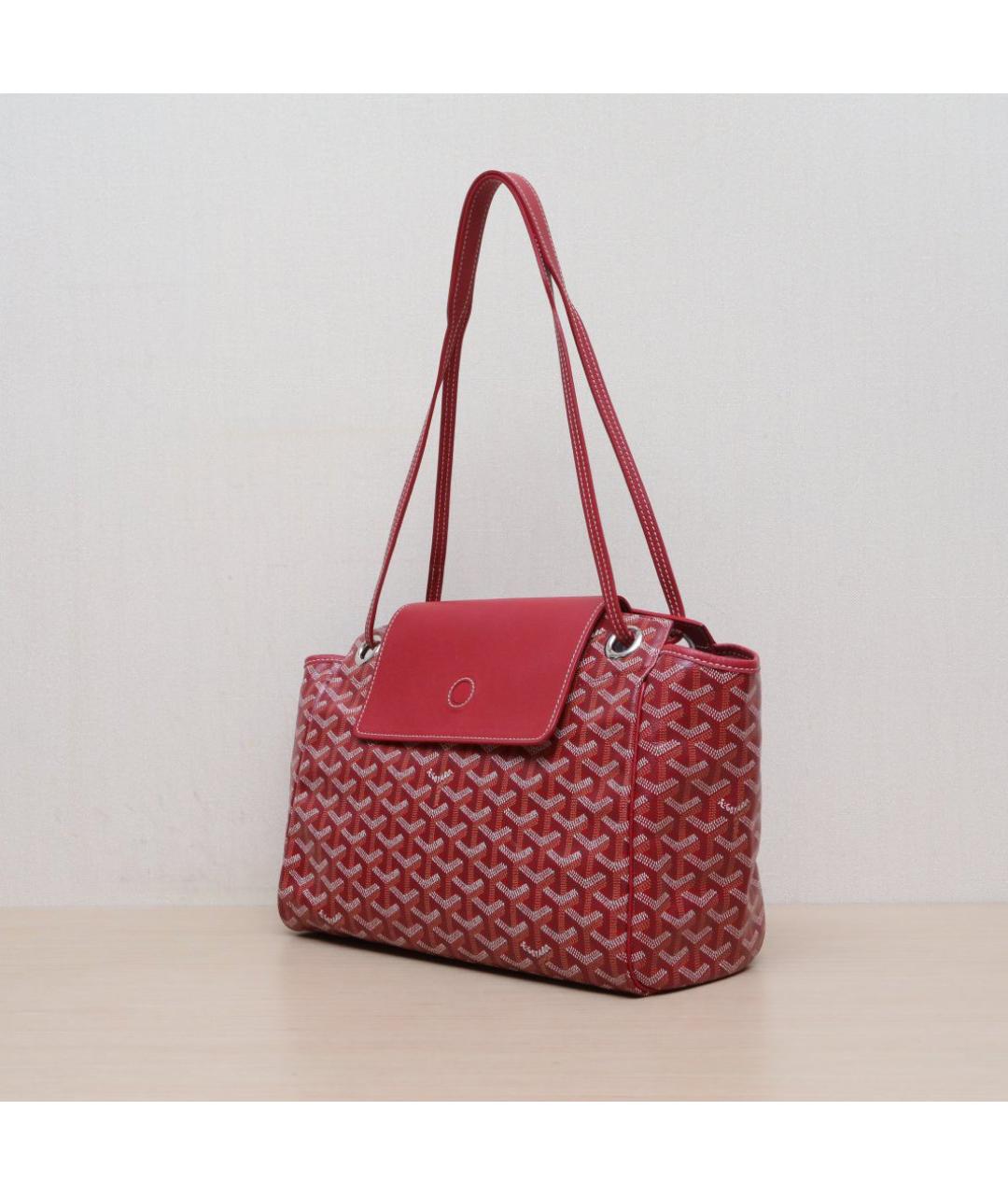 GOYARD Красная кожаная сумка через плечо, фото 4