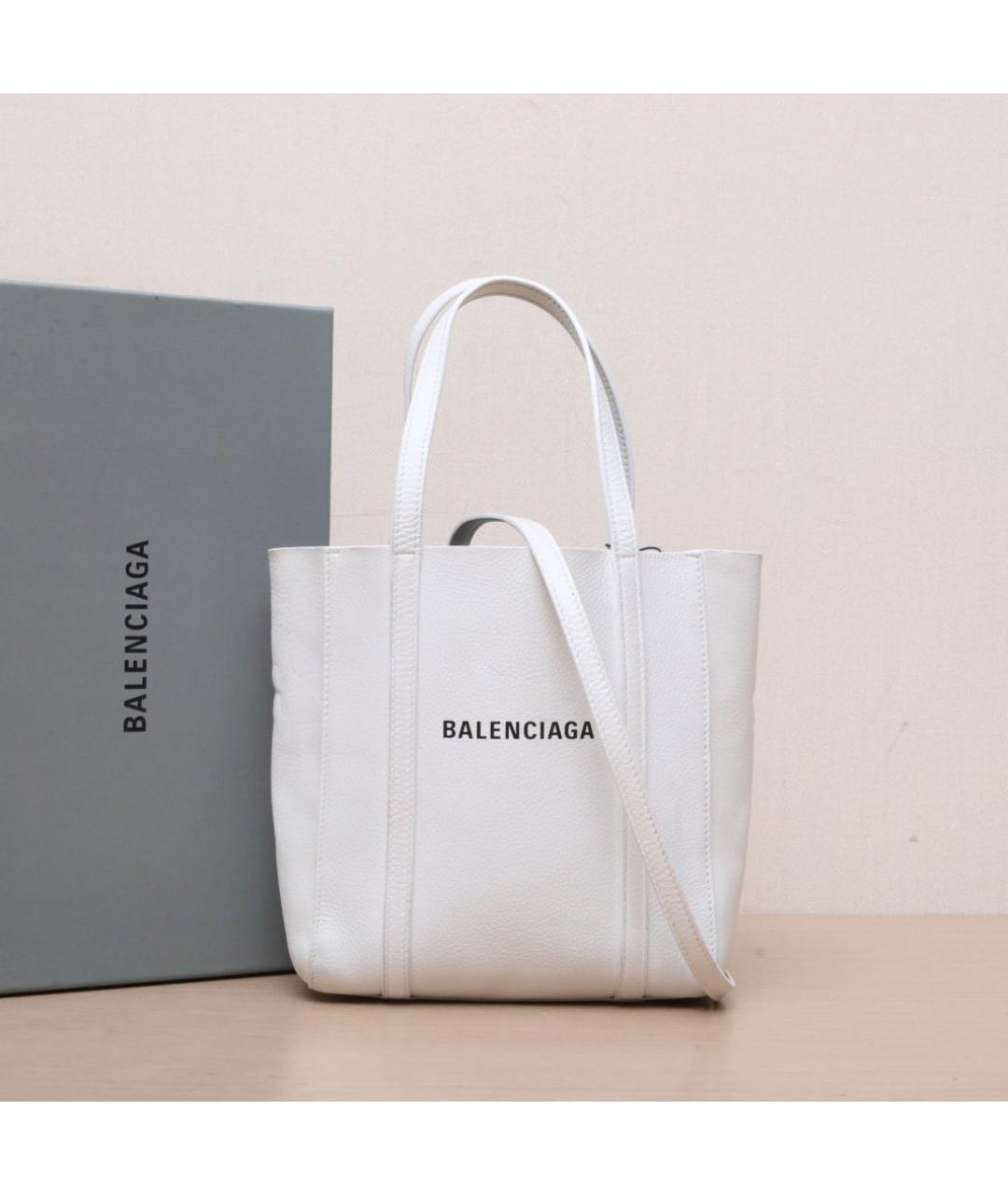 BALENCIAGA Белая кожаная сумка через плечо, фото 2