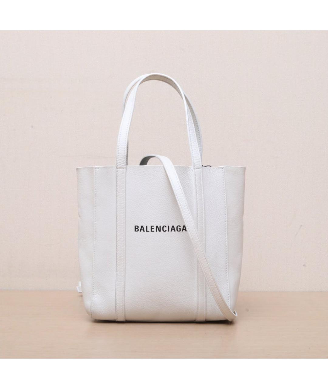 BALENCIAGA Белая кожаная сумка через плечо, фото 3