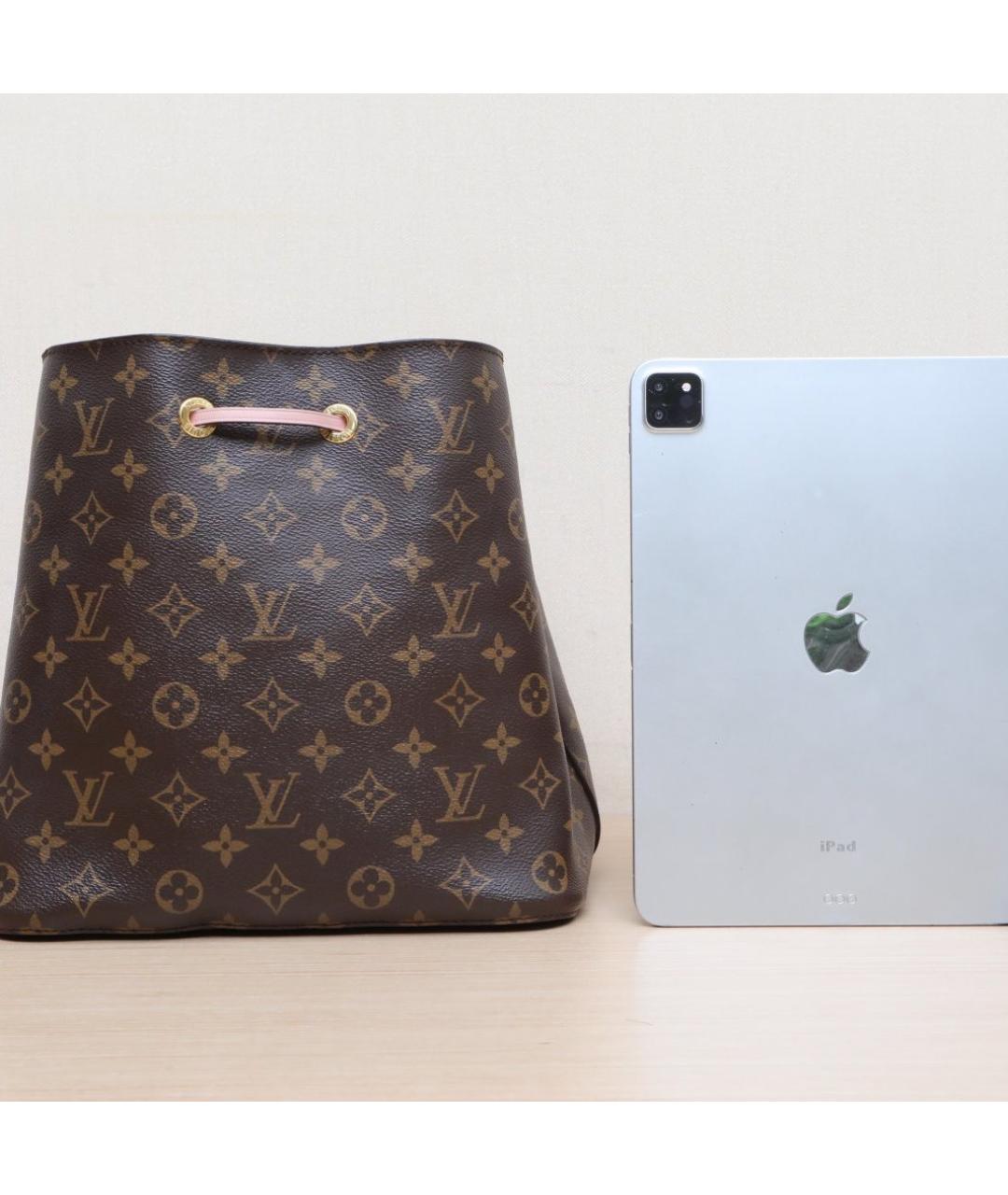 LOUIS VUITTON Коричневая кожаная сумка через плечо, фото 7