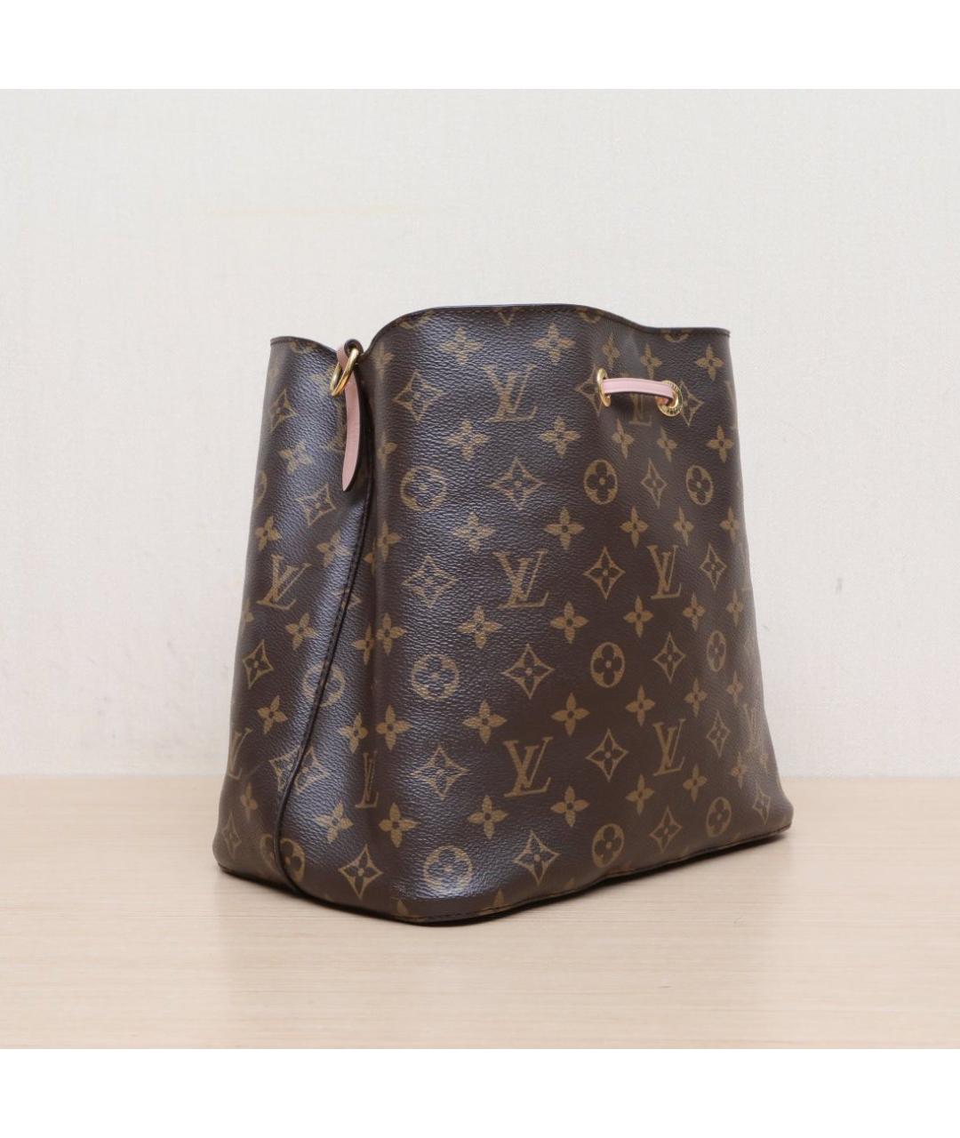 LOUIS VUITTON Коричневая кожаная сумка через плечо, фото 6