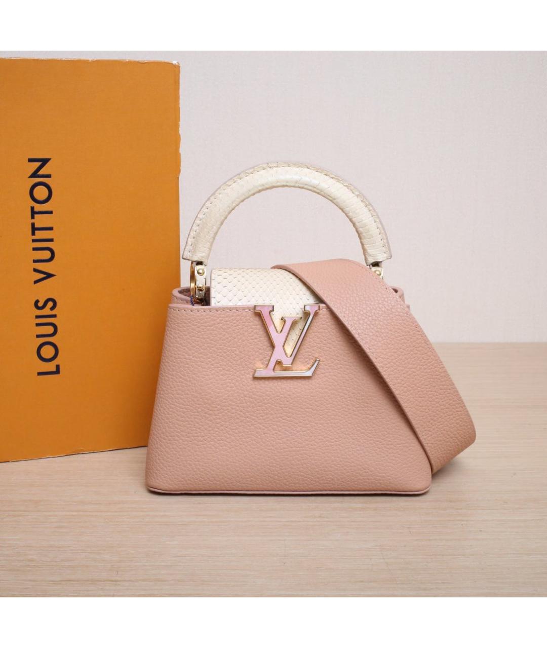 LOUIS VUITTON Розовая кожаная сумка через плечо, фото 2