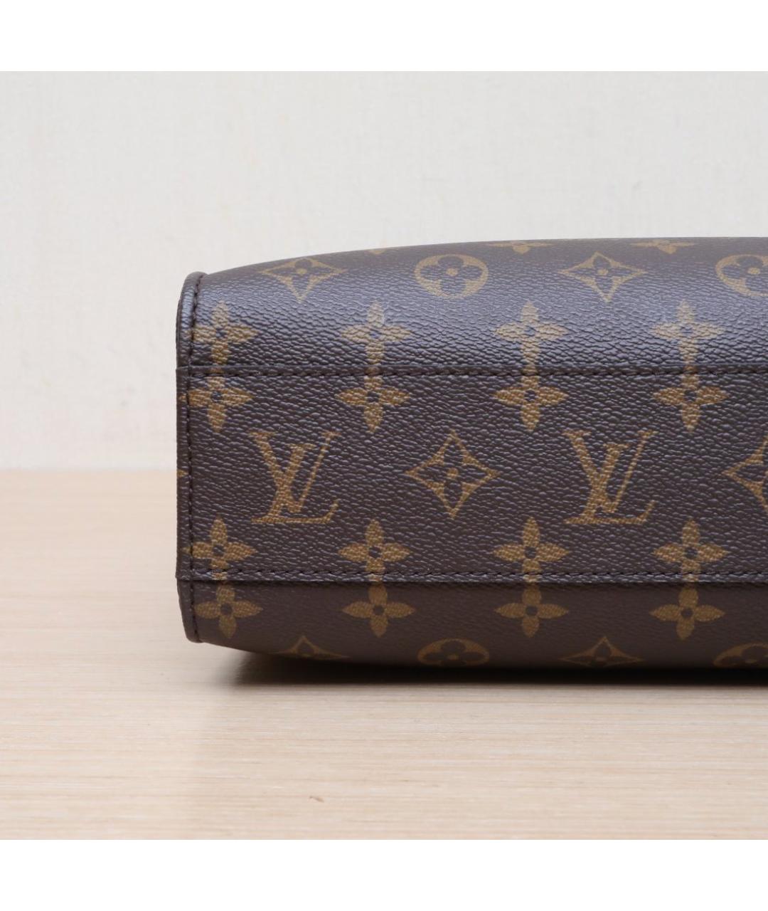 LOUIS VUITTON Коричневая кожаная сумка через плечо, фото 9