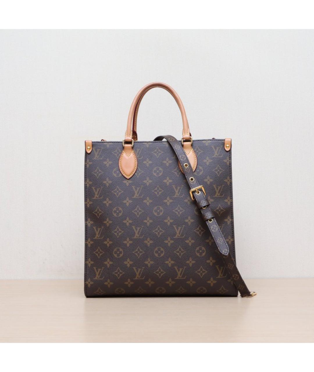 LOUIS VUITTON Коричневая кожаная сумка через плечо, фото 3