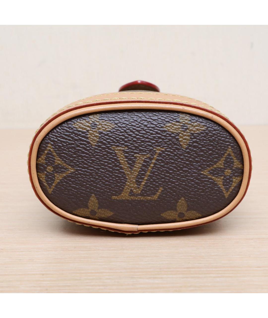 LOUIS VUITTON Коричневая кожаная сумка через плечо, фото 9