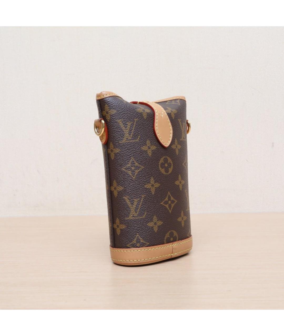 LOUIS VUITTON Коричневая кожаная сумка через плечо, фото 6