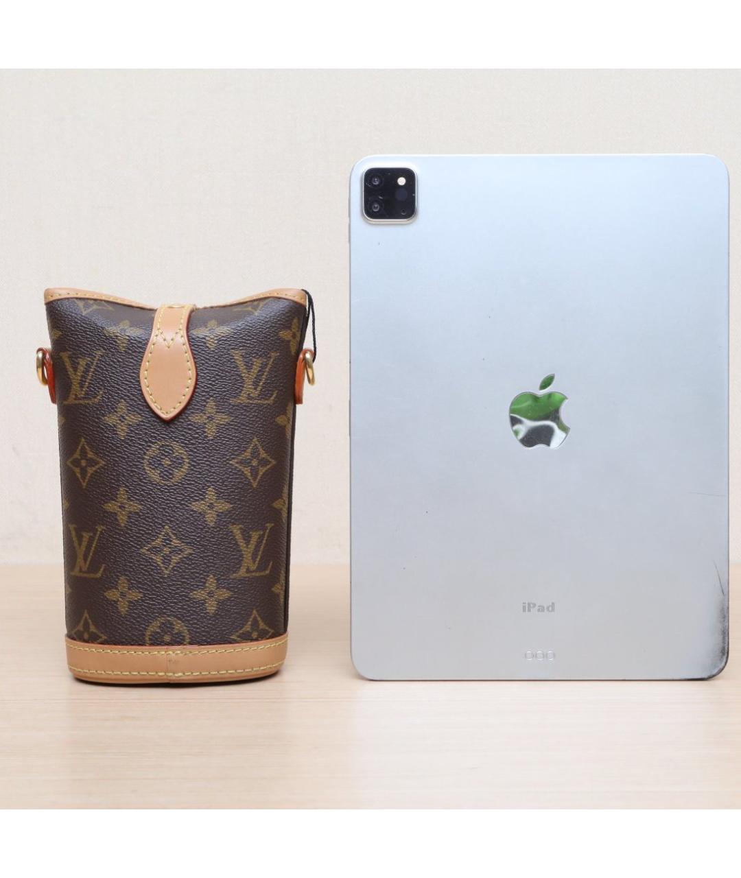 LOUIS VUITTON Коричневая кожаная сумка через плечо, фото 7