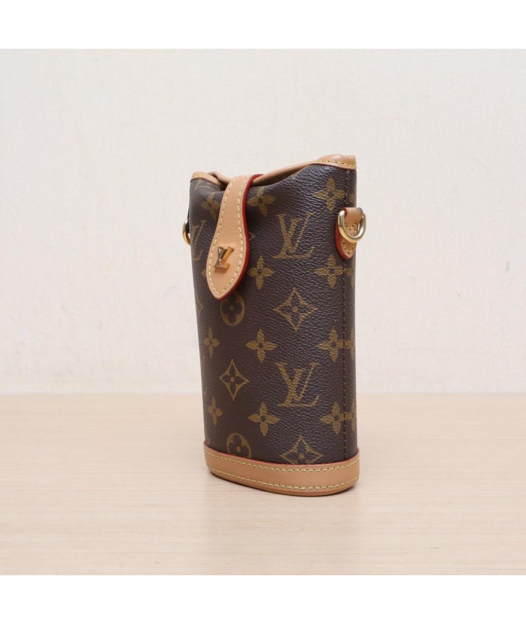 LOUIS VUITTON Коричневая кожаная сумка через плечо, фото 4