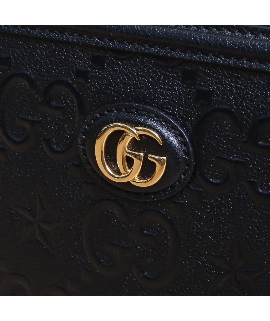 GUCCI Черная кожаная сумка через плечо, фото 8