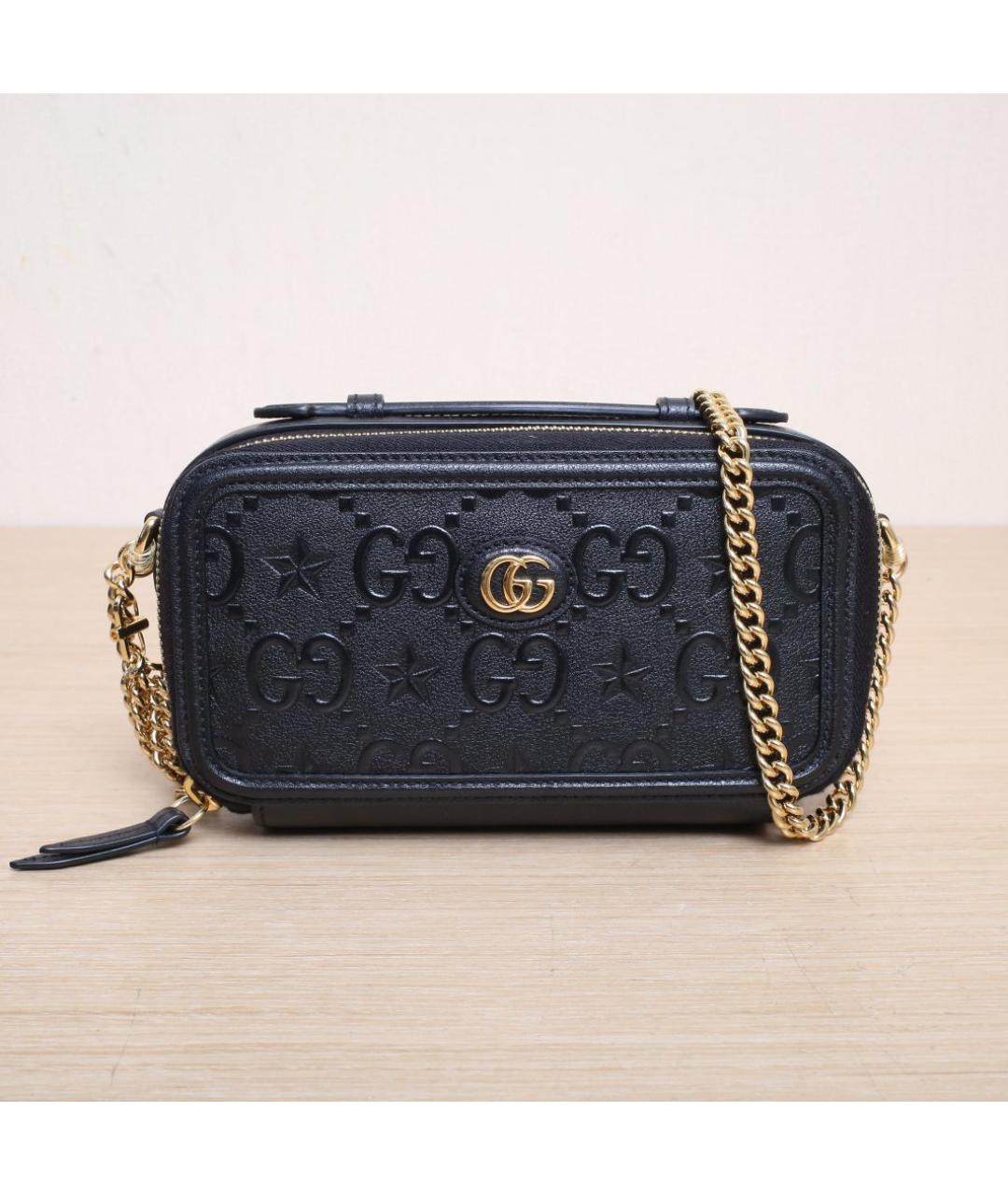 GUCCI Черная кожаная сумка через плечо, фото 3