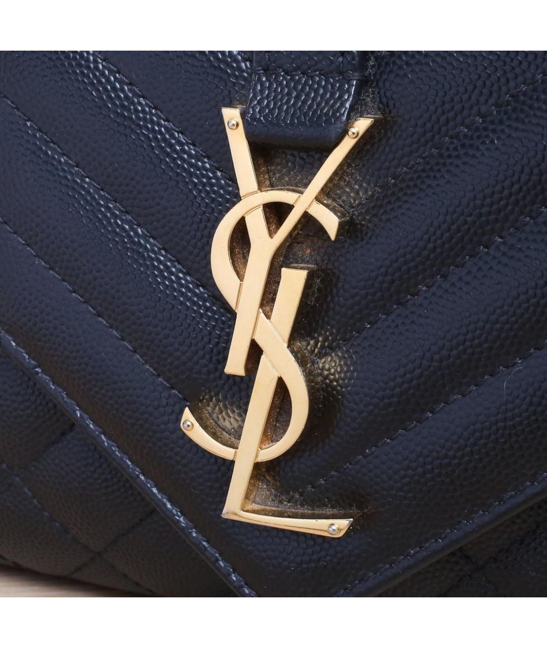 SAINT LAURENT Черная кожаная сумка через плечо, фото 8