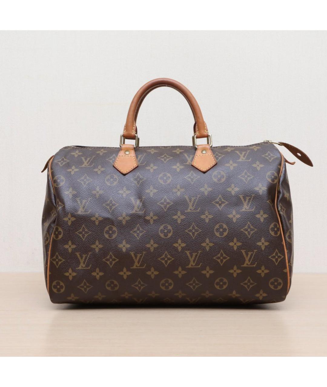 LOUIS VUITTON Коричневая кожаная сумка тоут, фото 3