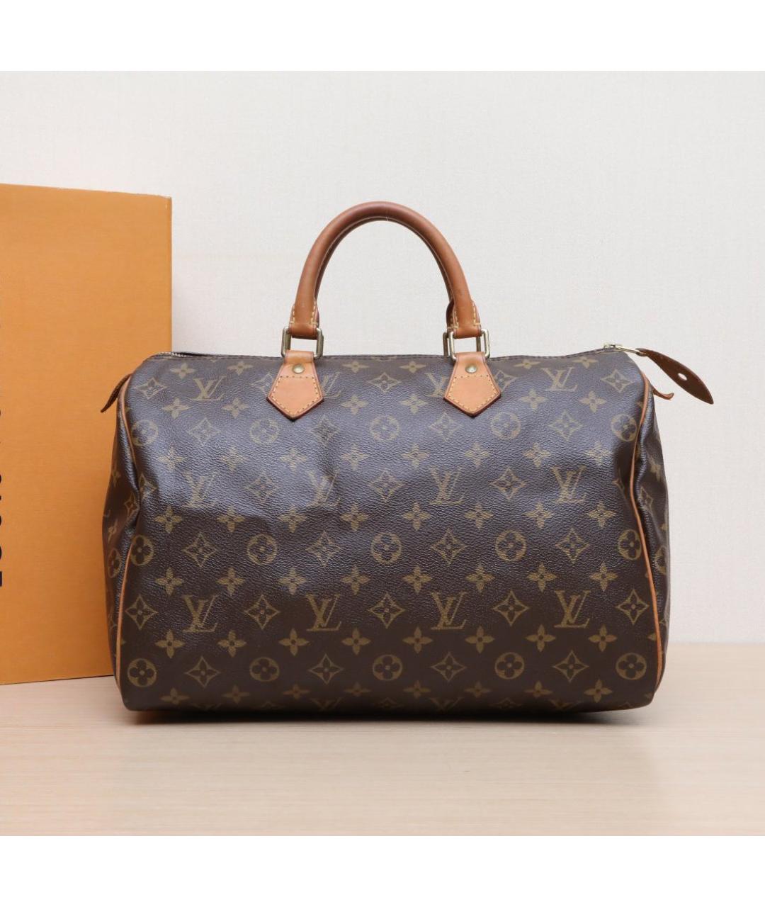 LOUIS VUITTON Коричневая кожаная сумка тоут, фото 2