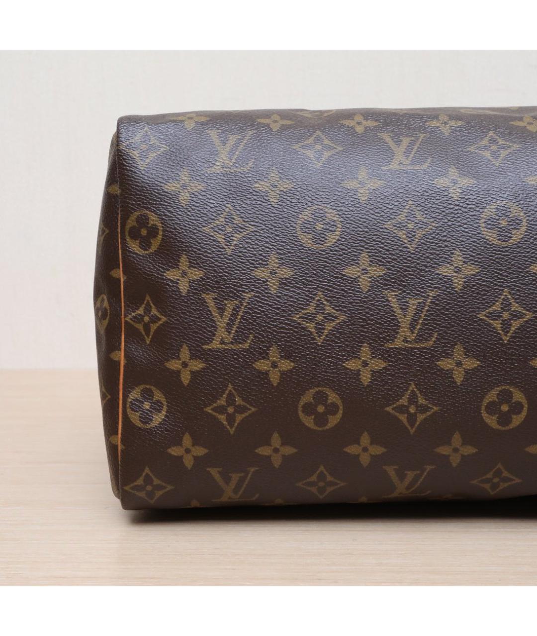 LOUIS VUITTON Коричневая кожаная сумка тоут, фото 9