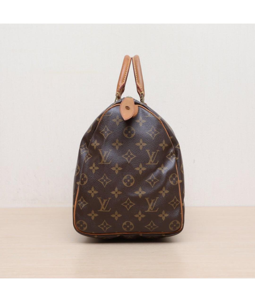 LOUIS VUITTON Коричневая кожаная сумка тоут, фото 5