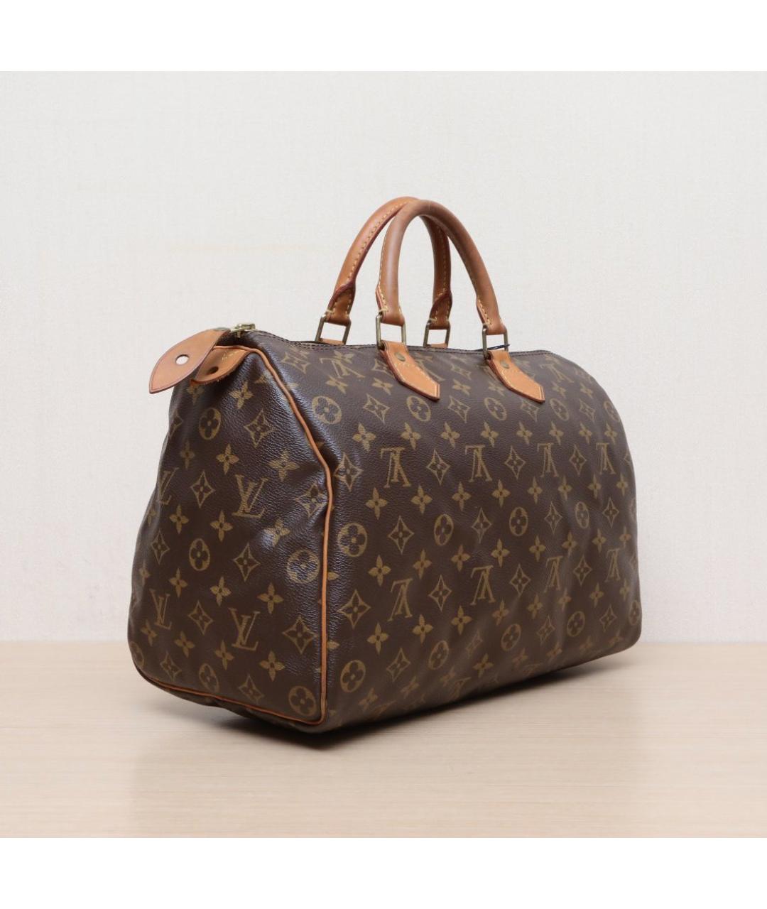 LOUIS VUITTON Коричневая кожаная сумка тоут, фото 6