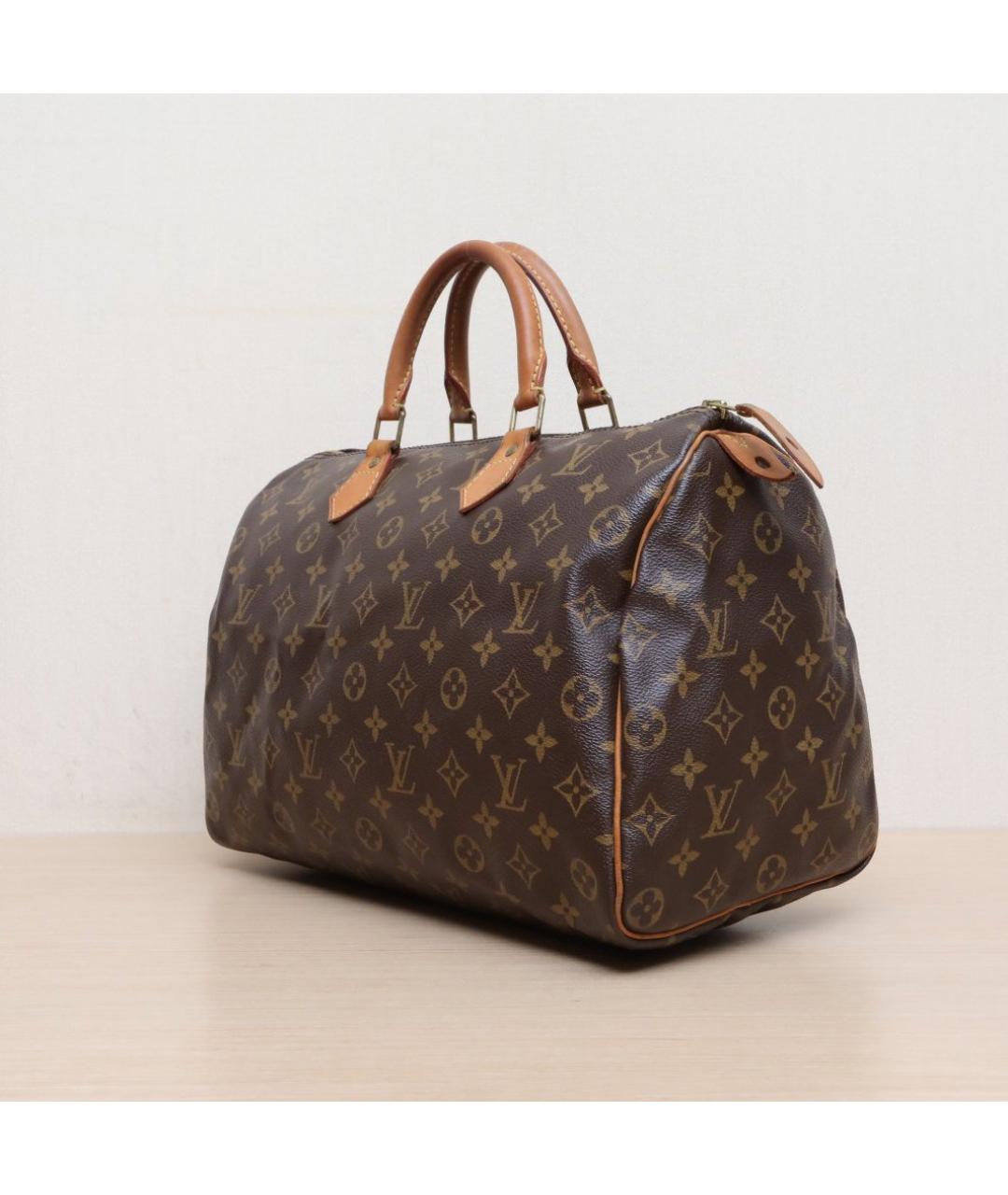 LOUIS VUITTON Коричневая кожаная сумка тоут, фото 4