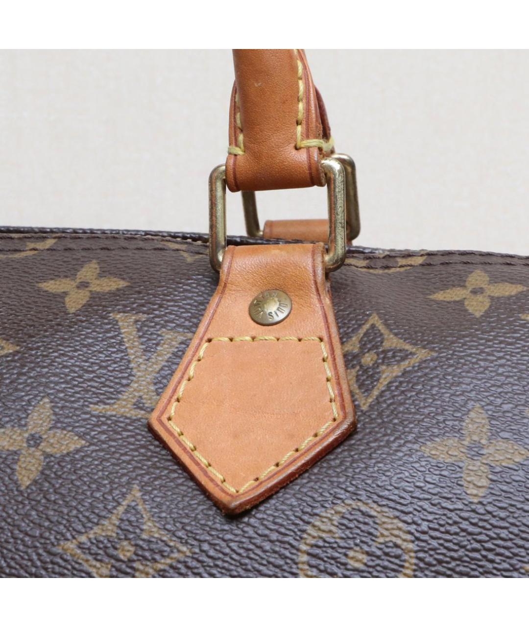 LOUIS VUITTON Коричневая кожаная сумка тоут, фото 8