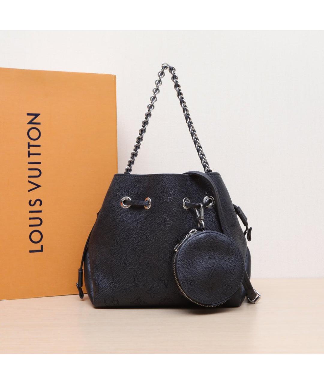 LOUIS VUITTON Черная кожаная сумка через плечо, фото 2