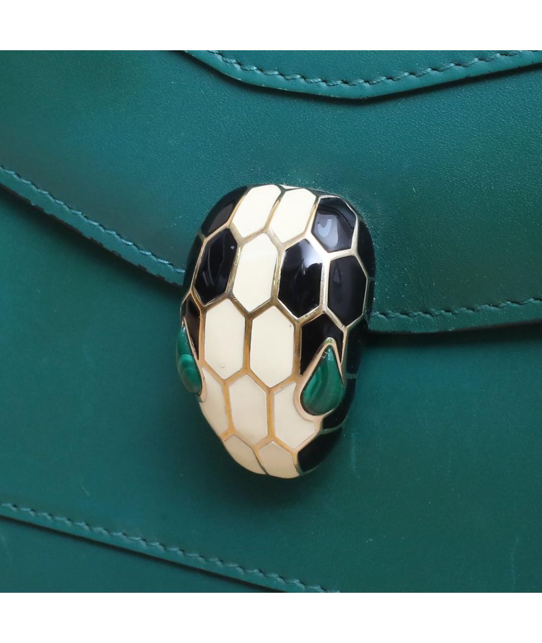 BVLGARI Зеленая кожаная сумка через плечо, фото 8