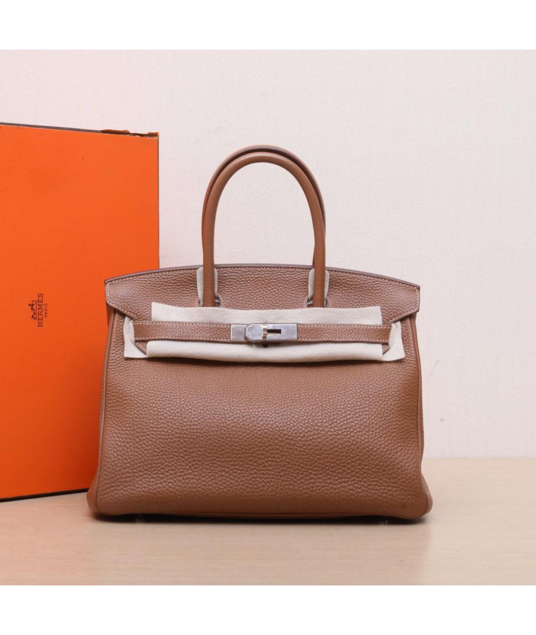 HERMES Коричневая кожаная сумка через плечо, фото 2
