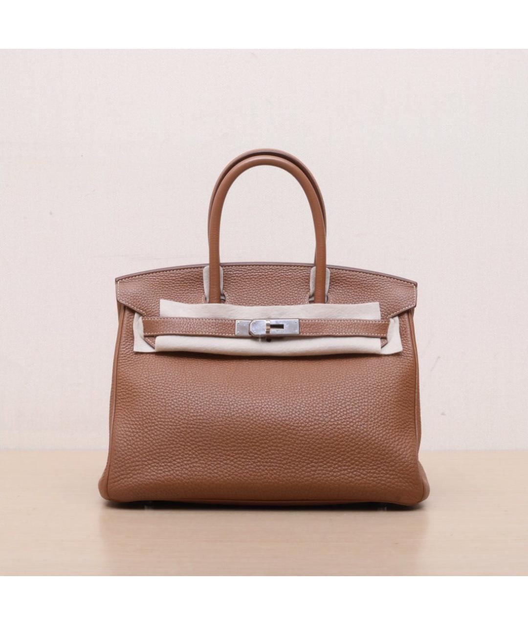 HERMES Коричневая кожаная сумка через плечо, фото 3