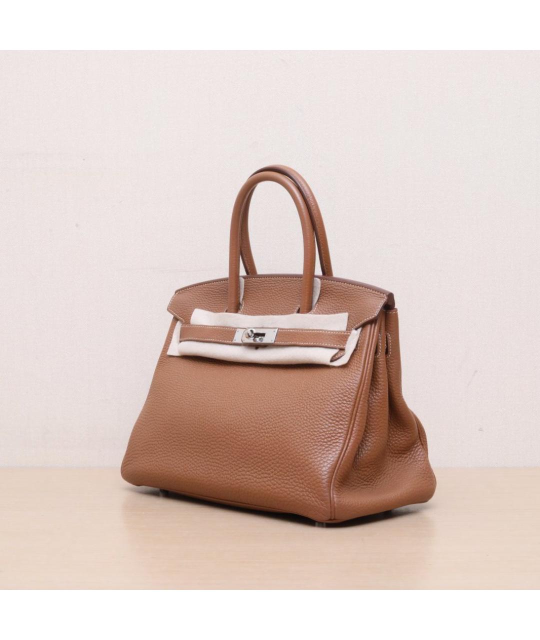 HERMES Коричневая кожаная сумка через плечо, фото 4