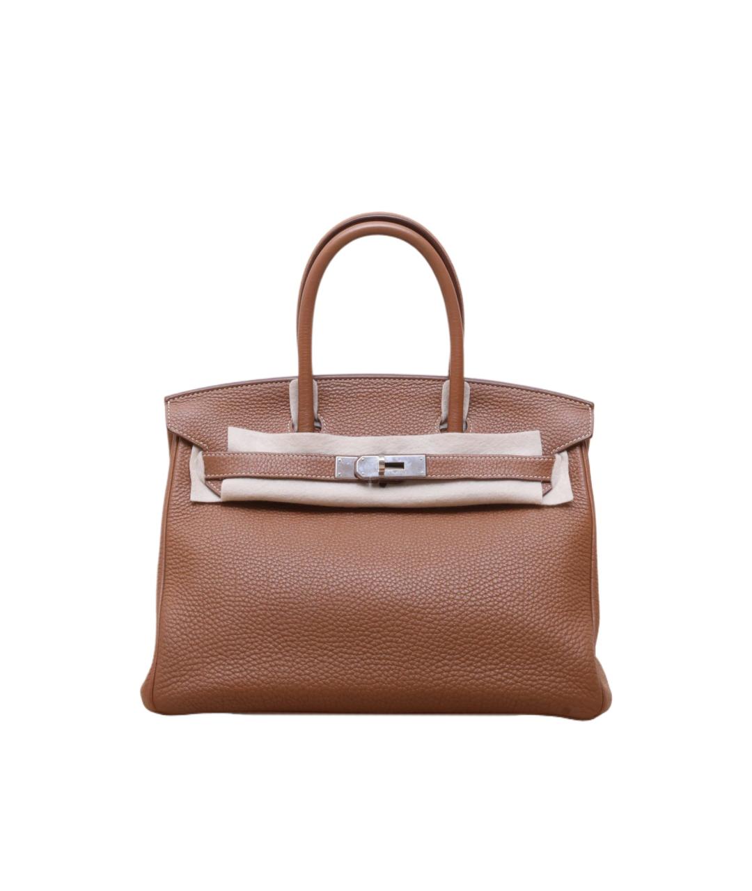 HERMES Коричневая кожаная сумка через плечо, фото 1
