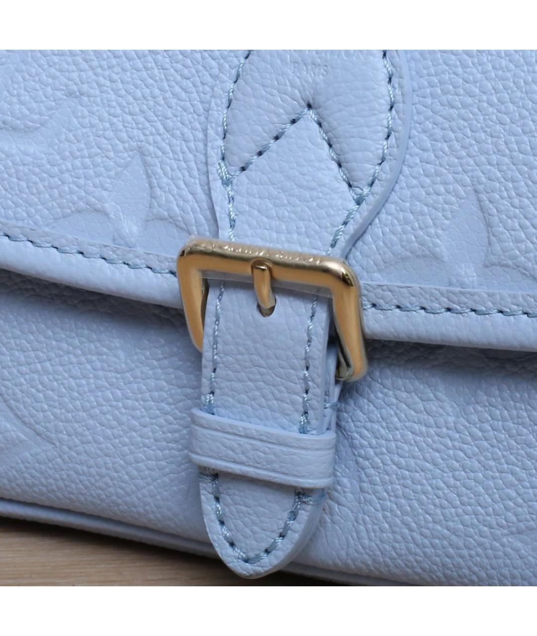 LOUIS VUITTON Голубая кожаная сумка через плечо, фото 8