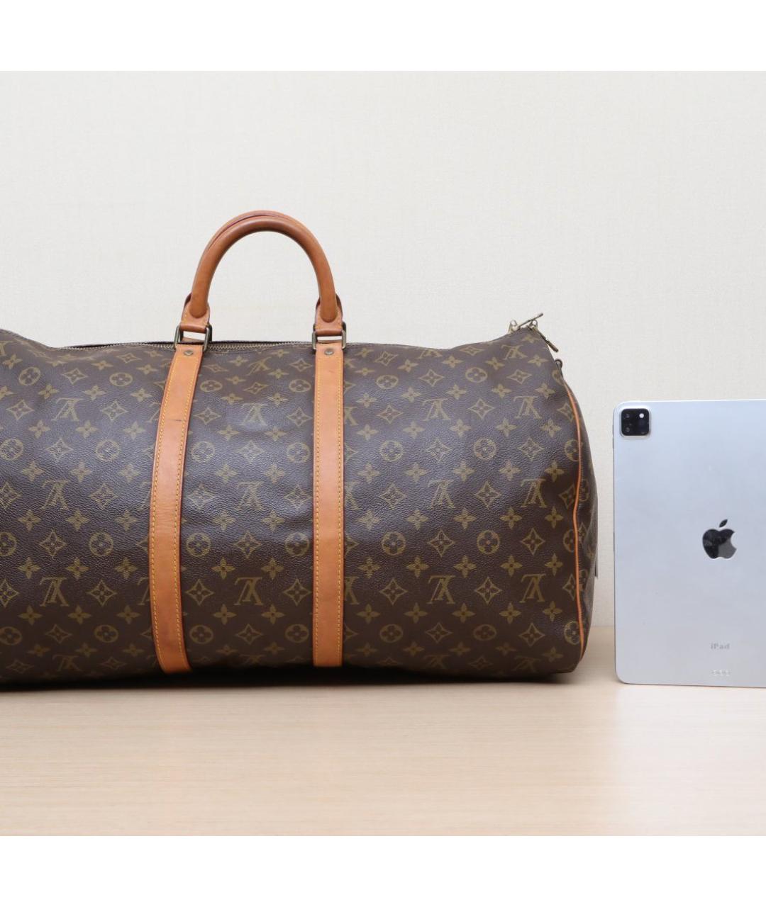 LOUIS VUITTON Коричневая кожаная сумка через плечо, фото 7