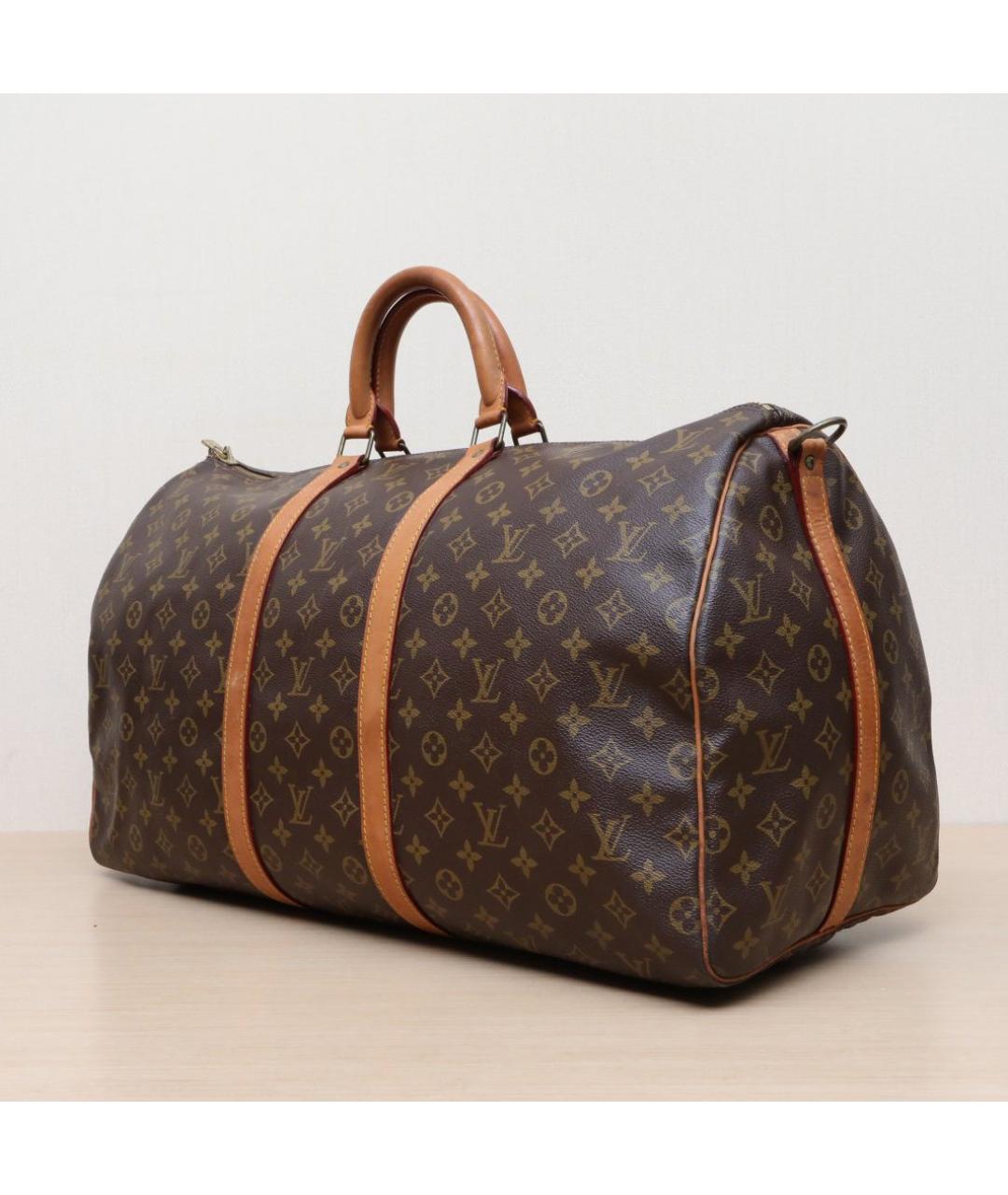 LOUIS VUITTON Коричневая кожаная сумка через плечо, фото 4