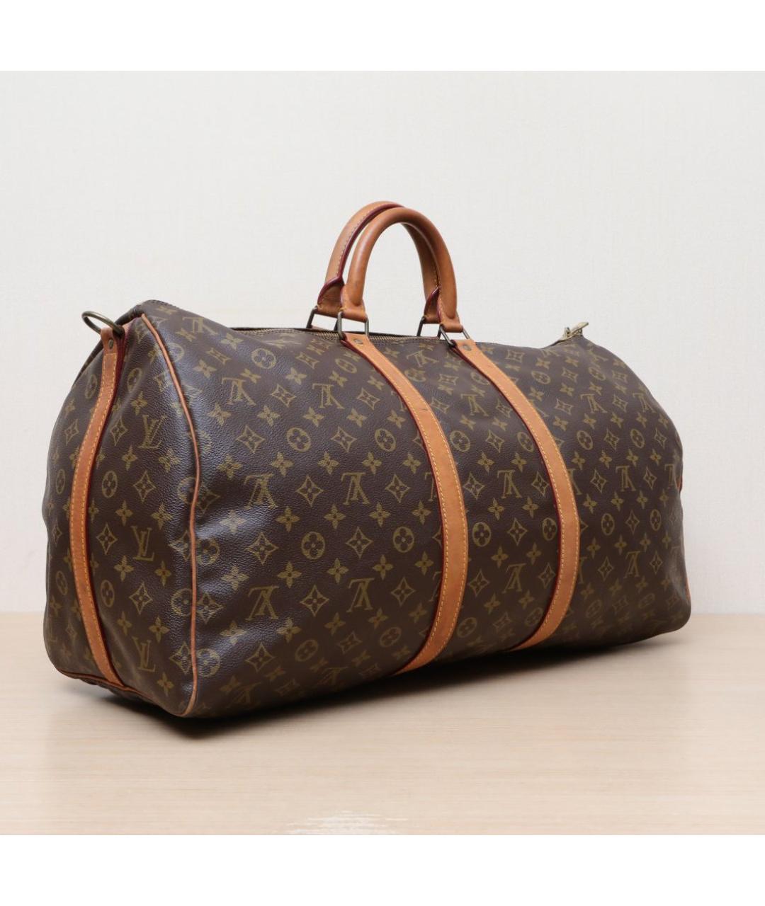 LOUIS VUITTON Коричневая кожаная сумка через плечо, фото 6