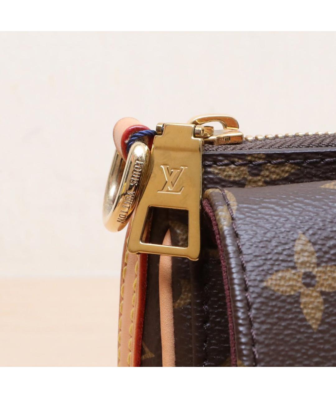 LOUIS VUITTON Коричневая кожаная сумка через плечо, фото 8
