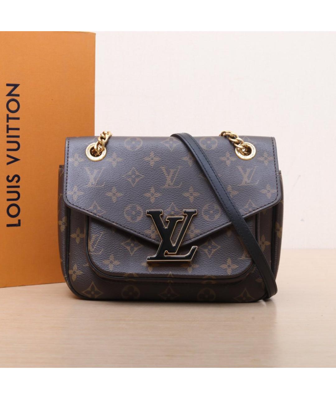 LOUIS VUITTON Коричневая кожаная сумка через плечо, фото 2